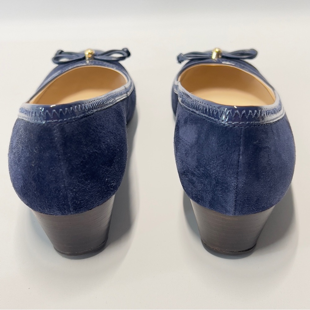COLE HAAN Women’s size 6B Blue Velour Slip On Pump Wedge - Picture 6 of 11